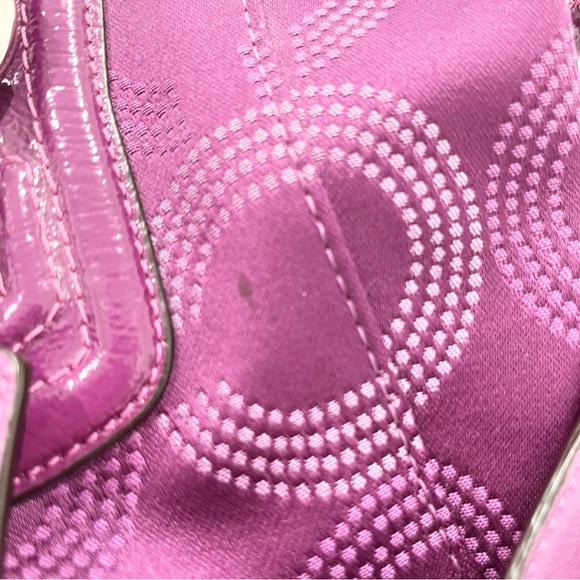 Coach Ashley Dotted Op Art Satchel Convertible Shoulder Bag Berry 20027 EUC - Picture 9 of 13